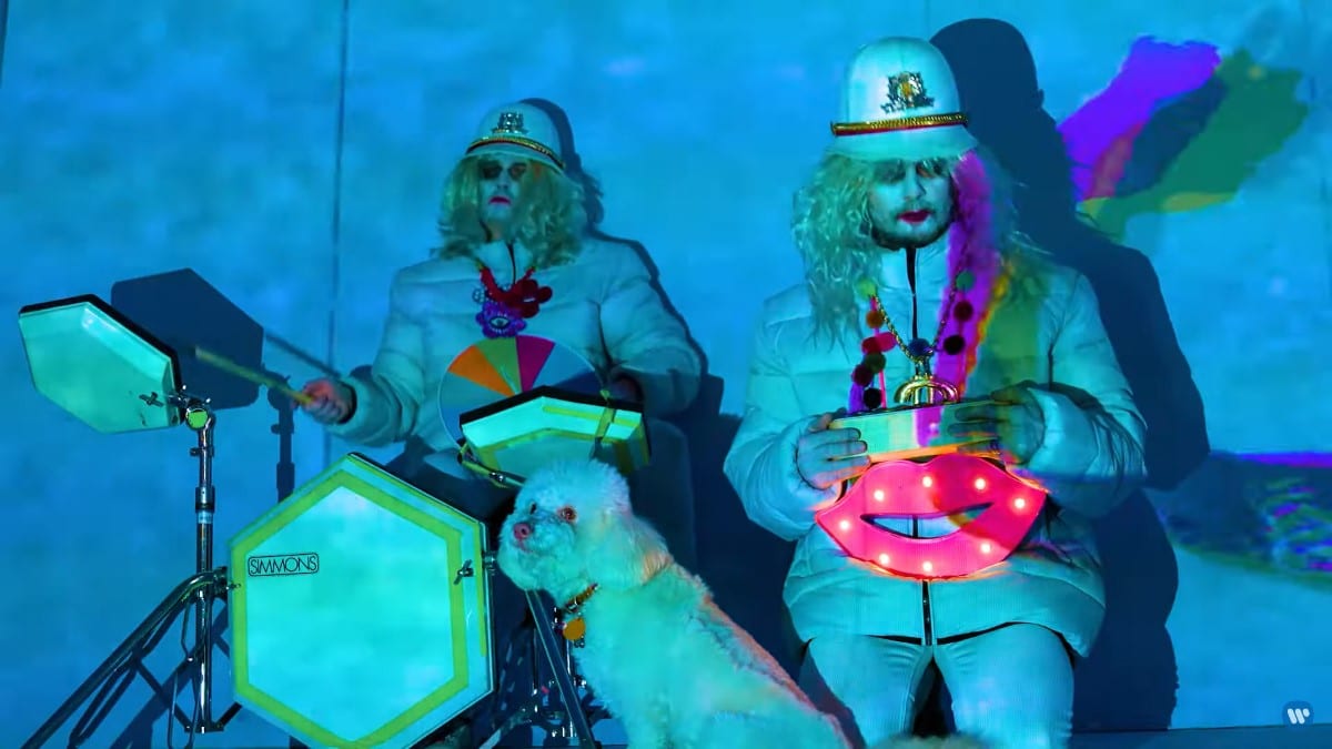 The Flaming Lips in a still from the video for The Pusher as a collaboration with Deap Vally