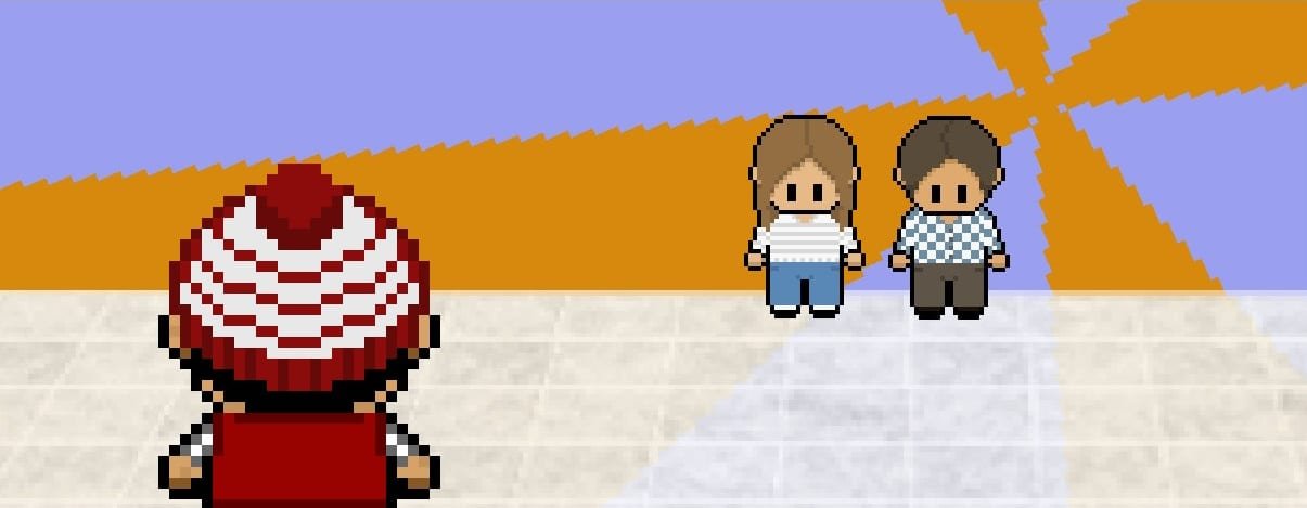 From the game Breeder. A young boy is scolded by his parents.