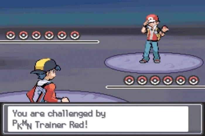 The player character in Pokemon Heartgold and Soulsilver confronts Pokemon trainer Red
