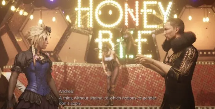 Cloud after completing the dance sequence in FFVII: Remake