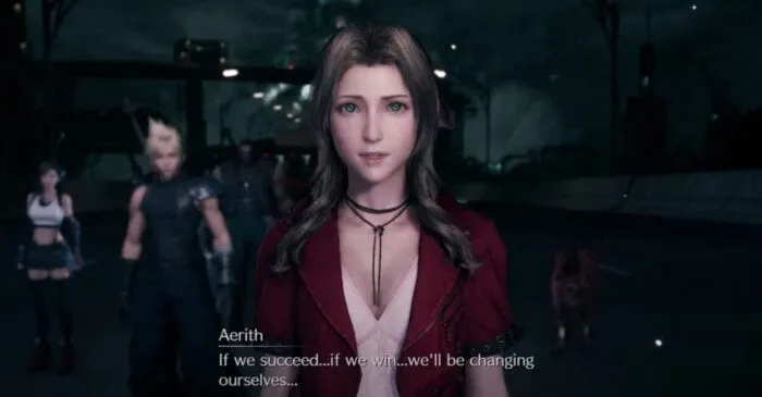 Aerith from the Final Fantasy 7 remake