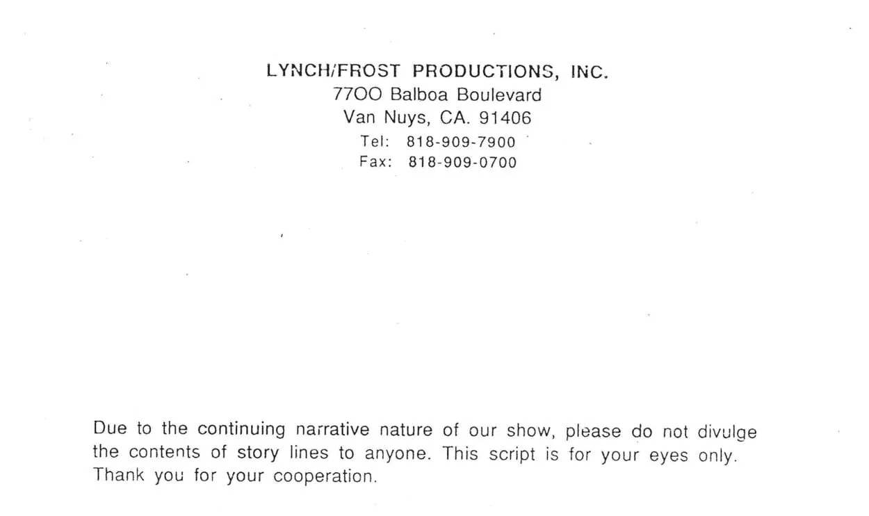 Lynch/Forst letterhead with a note about how to handle its contents.