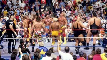 Hulk Hogan and Andre the Giant's teams prepare to go to war in the ring!