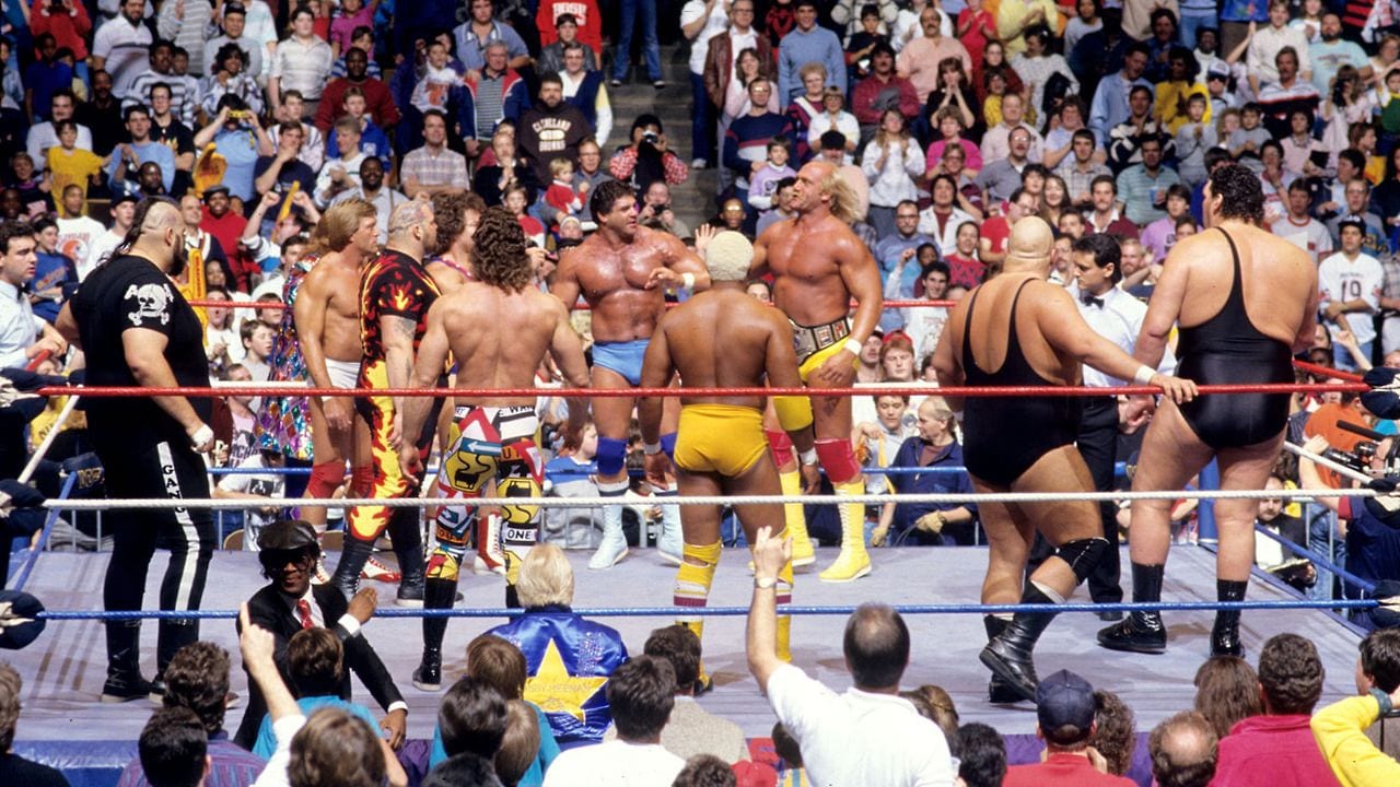 Hulk Hogan and Andre the Giant's teams prepare to go to war in the ring!