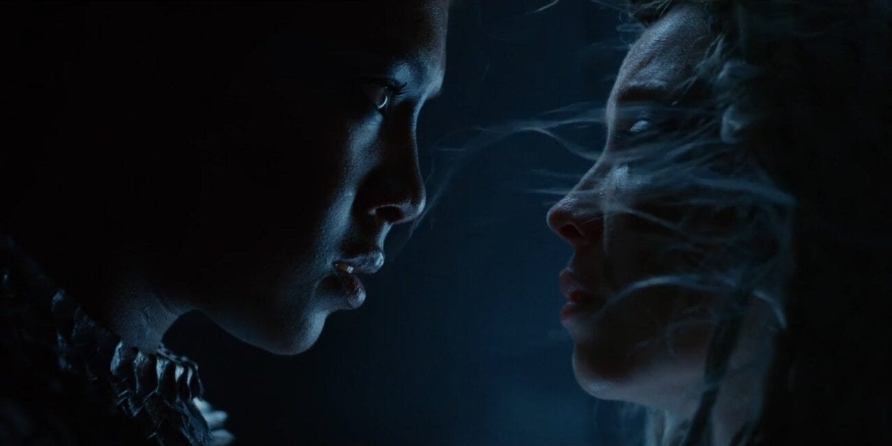 His Dark Materials - Ruta Skadi face-to-face with Katja, in shadows