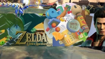 Collage of Zelda, Panzer Dragoon, Katamari Damacy, and Yakuza Kiwami 2