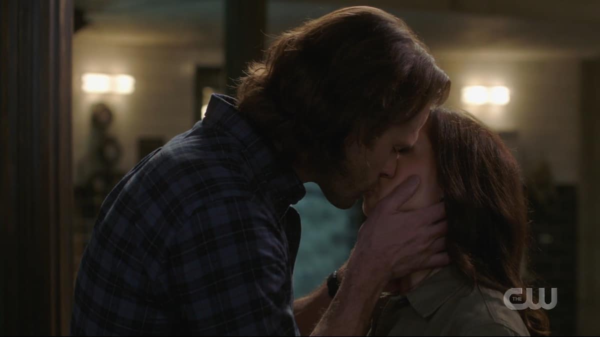 Sam and Eileen share their first kiss.