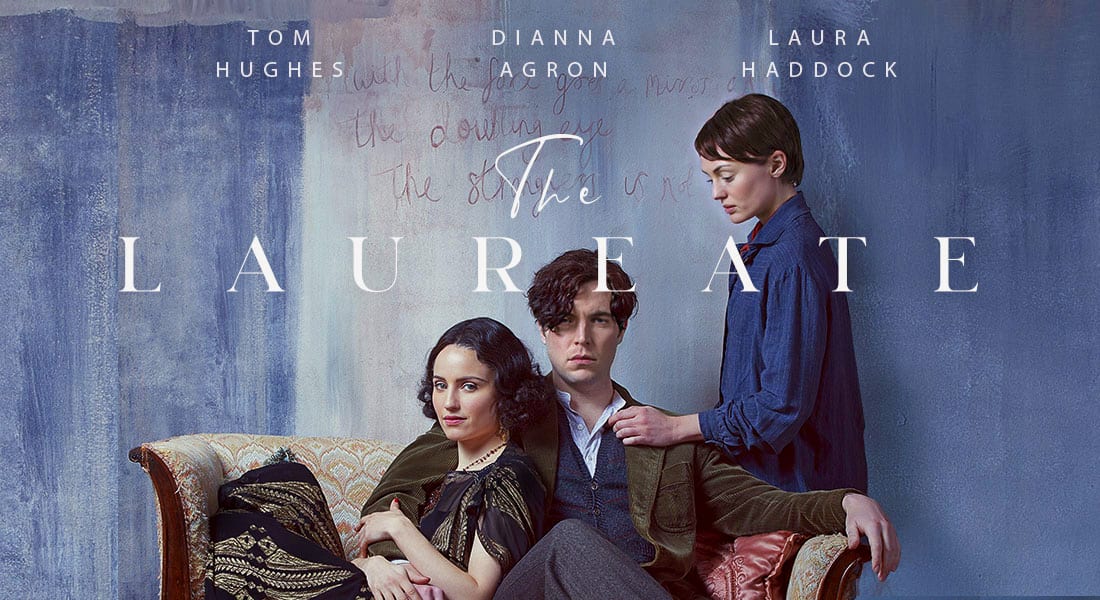 The cast pose around a couch in a poster for The Laureate