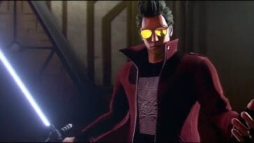 Travis Touchdown stands with his Beam Katana in No More Heroes 3