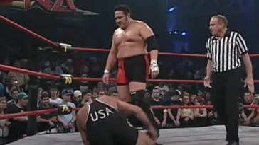 Kurt Angle and Samoa Joe in the ring