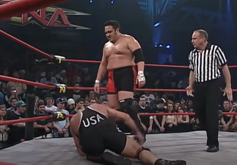 Kurt Angle and Samoa Joe in the ring