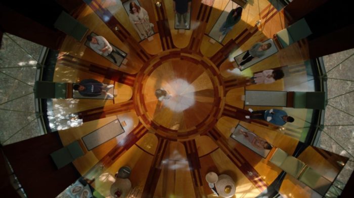 An overhead shot of the the Tranquillum guests laying in a circle