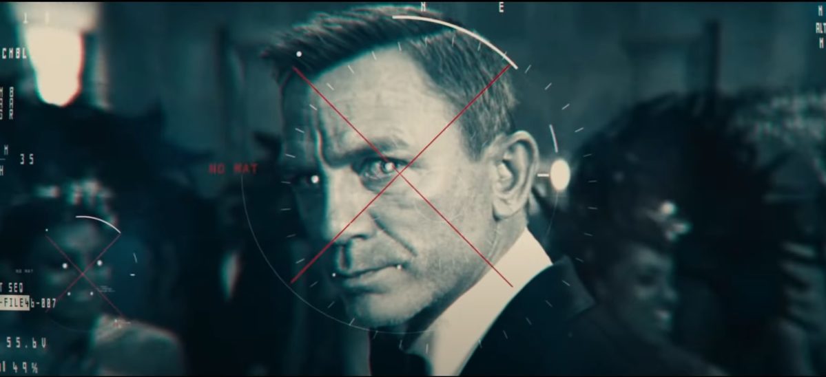 James Bond looks into a computer generated target