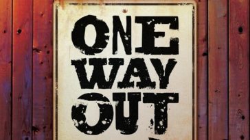 The words One Way Out appear on a poster with a guitar neck beneath them on the cover of Melissa Etheridge's new album One Way Out