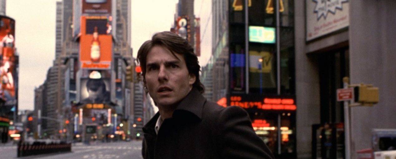 David Aames looks distraughgt in an empty Times Square