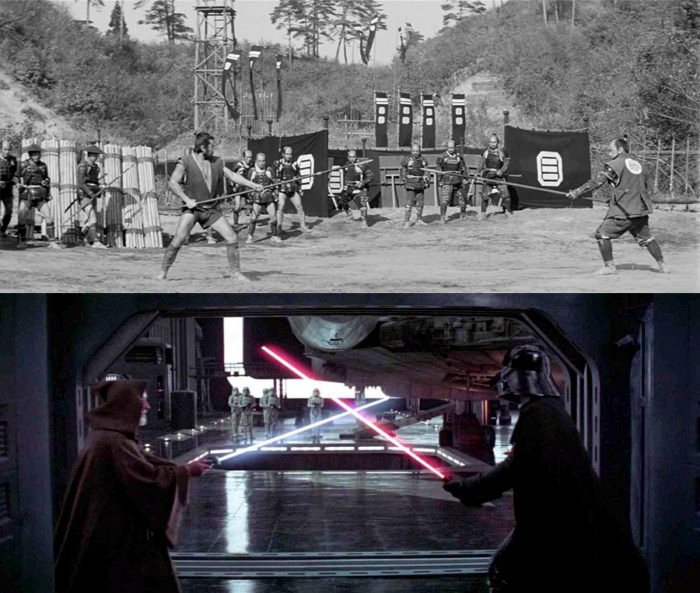 Makabe Rokurōta (top) and Obi Wan Kenobi (bottom) both locked in a fated clash with their respective nemesis.