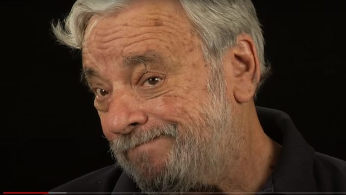 Sondheim looking quizzically at the camera