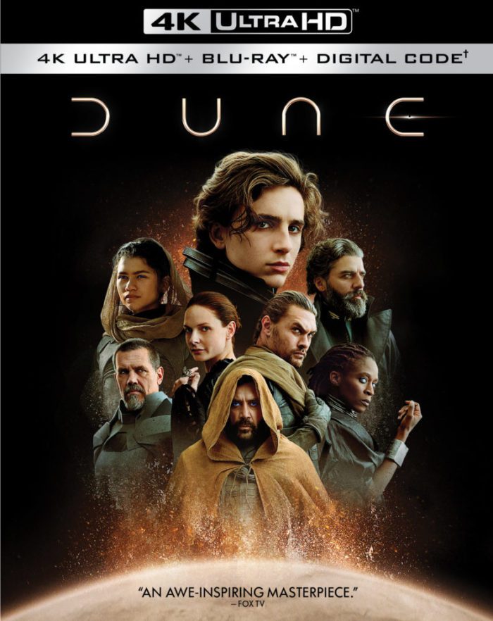 Characters from the movie on the cover of the Dune 4K release