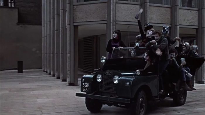 Mimes driving in the streets of London