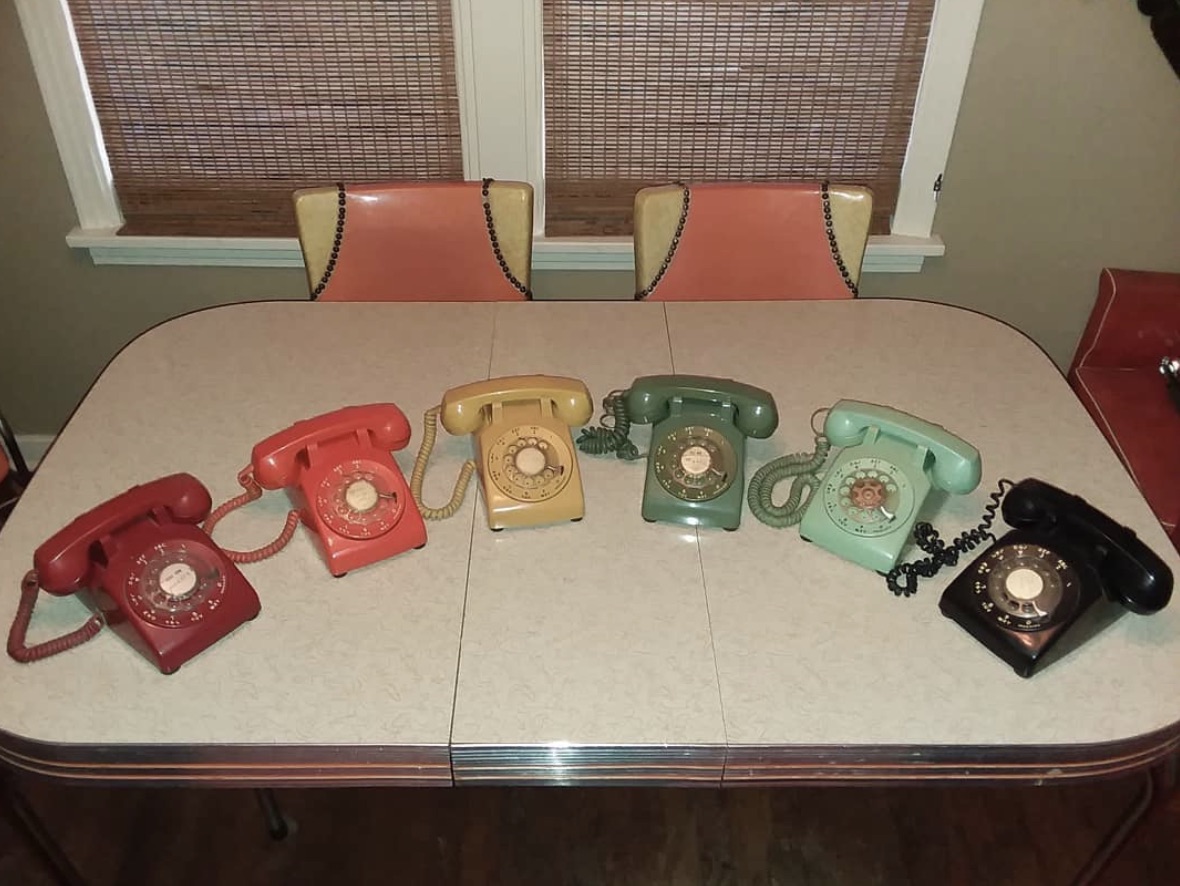 rainbow rotary phone collection