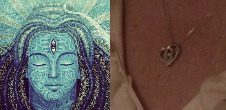 Lord Shiva with a third eye matching the third eye we see in the centre of Alice Tremond's necklace.