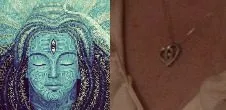 Lord Shiva with a third eye matching the third eye we see in the centre of Alice Tremond's necklace.