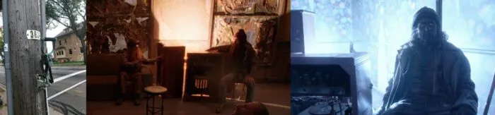 A real world utility pole with a switch handle, and the Electrician in Fire Walk With Me and Season 3 pulling the switch handle on the box.