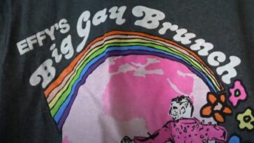 A T-Shirt reads Effy's Big Gay Brunch