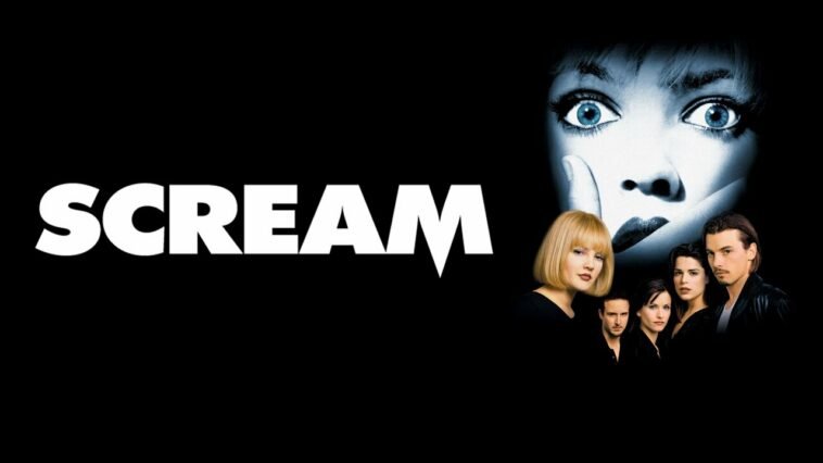 Scream cast in front of Ghostface