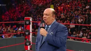 Paul Heyman on the mic at Raw.