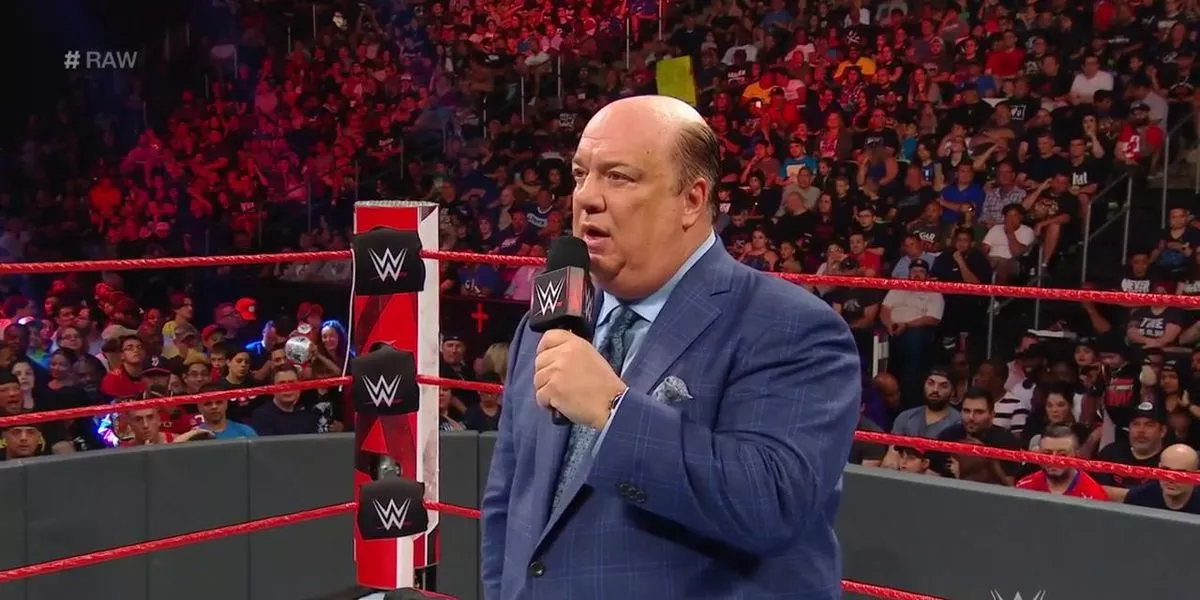 Paul Heyman on the mic at Raw.
