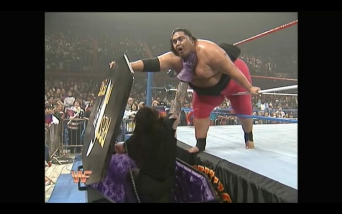 The Undertaker and Yokozuna in a WWE Casket Match