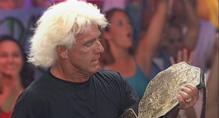Ric Flair takes a big, long look at the Big Gold Belt