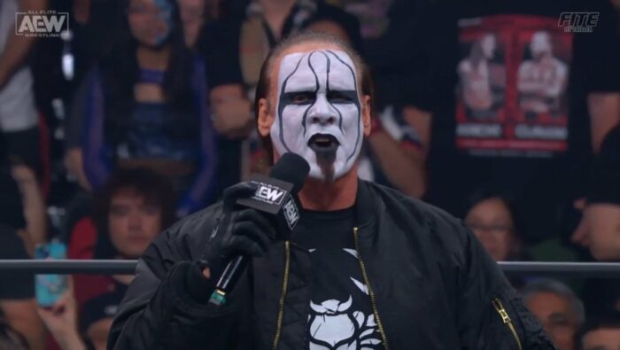 Sting takes the mic on AEW Dynamite