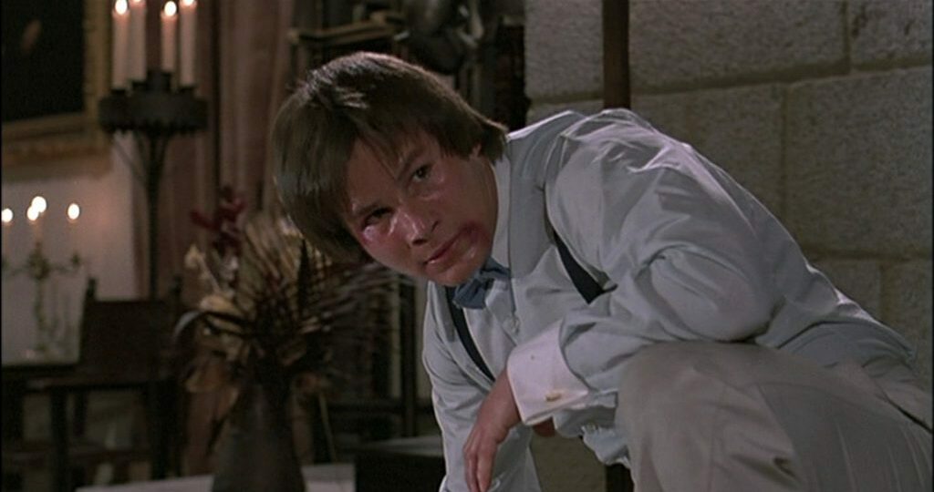 Benny "The Jet" Urquidez takes a break in the middle of his fight with Jackie Chan in Wheels on Meals