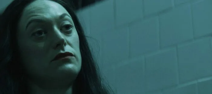 A woman looking serious