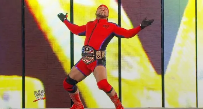 MVP, with US title belt around his waist, basks in the applause of the crowd.