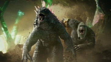 Godzilla and Kong running