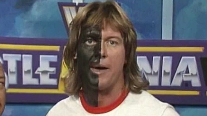 Roddy Piper bares the controversial face paint at WrestleMania VI