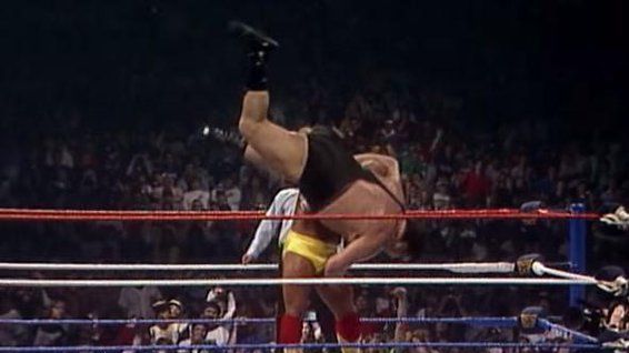 Hulk Hogan nails Andre the Giant with 'The Bodyslam Heard Around The World'