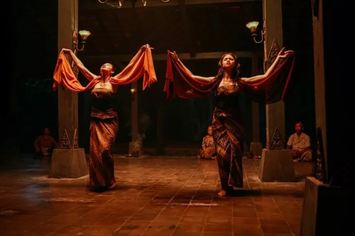 Two women dancing