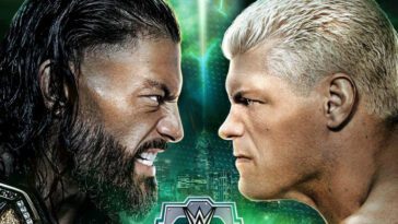 Roman Reigns vs Cody Rhodes main event Wrestlemania XL poster