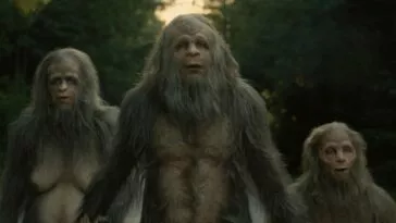 3 Sasquatches looking concerned