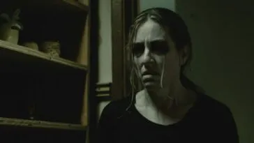 A woman looking angry
