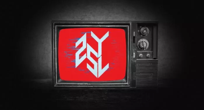 A television set with the 25YL logo in the middle of the screen.