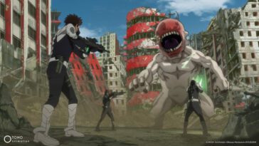 People fighting a kaiju