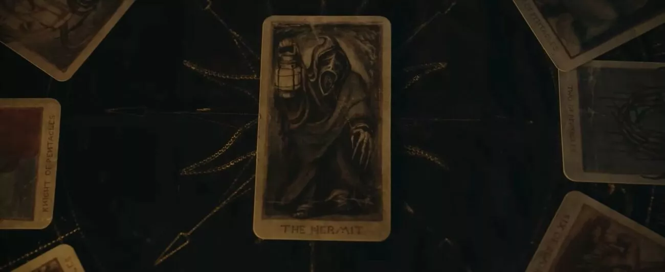 Tarot cards on a mat