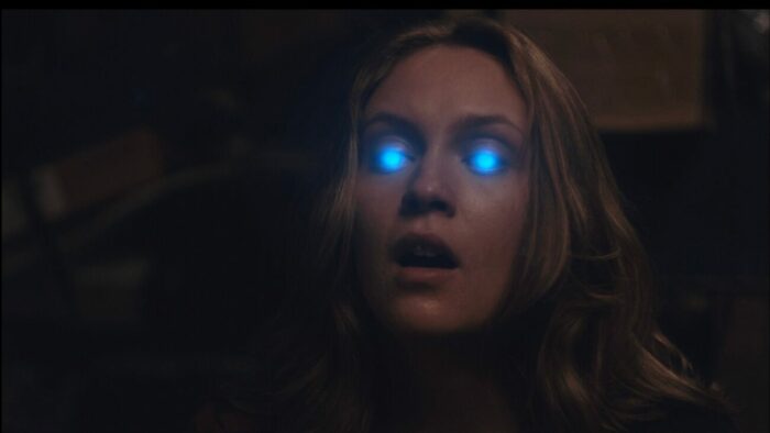 A woman with glowing eyes in Video Vision premiering at Chattanooga Film Festival