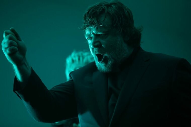A priest performing an exorcism