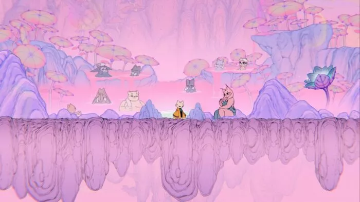 Yi, relaxing in a hot spring in in Nine Sols.